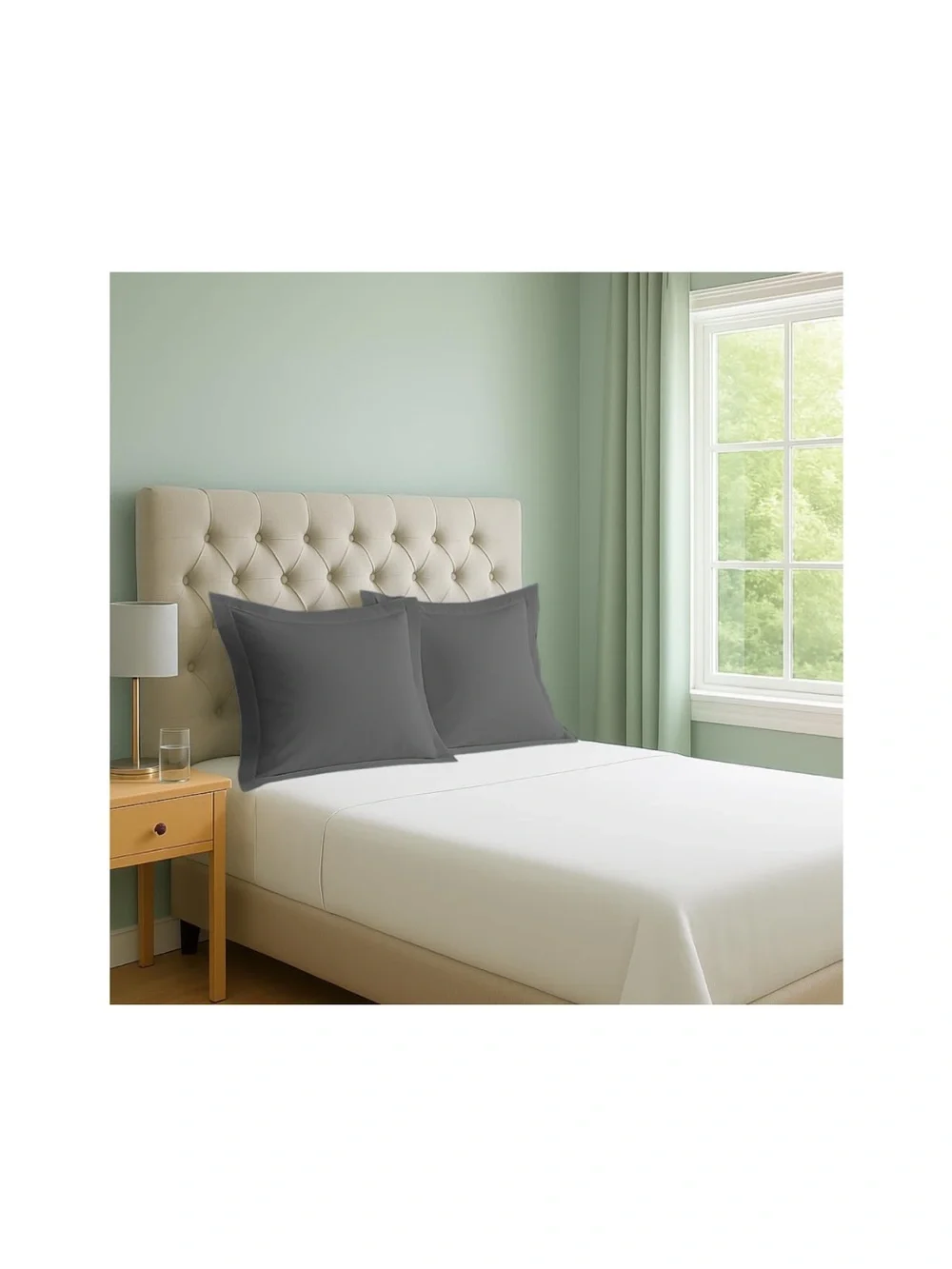 EURO SHAMS 100% Cotton Square 22x22” GRAY (2 Pack)